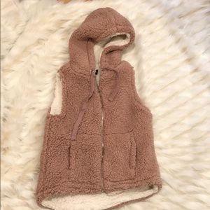 Dusty rose pink teddy vest